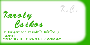 karoly csikos business card